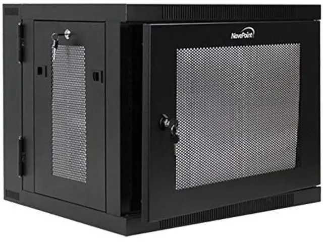 Main image of NavePoint 9U Server Cabinet with Hinged Back - 17.7 Deep, 9U Server Rack Enclosure with Locking Perforated Door, Wall Mount Rack with Removable Side Panels, 9U Network Cabinet, Pre-Assembled