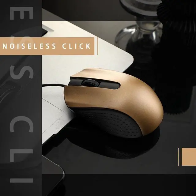 Alt view image 3 of 5 - Hoteam 12 Pcs Wired Computer Mouse Bulk Cord USB Computer Mice Ergonomic Wired Mouse for Pcs, Computers, Laptops, Gaming Office Home Supplies(Gold)