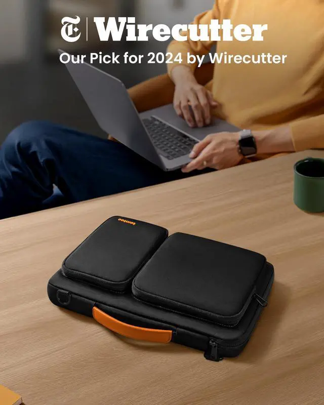 Alt view image 2 of 5 - tomtoc 360 Protective Laptop Shoulder Bag for 15 Inch New MacBook Air M4 M3/A3114 M2/A2941 2025-2023, 15 Inch Microsoft Surface Laptop 6/5, Water-Resistant Accessory Case for MacBook Pro A1990 A1707