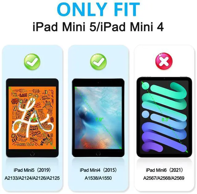 Alt view image 2 of 5 - BRAECNstock for Apple iPad Mini 5/4 Case 2019/2015 7.9", Shockproof Protective Cover with Pencil Holder, Rotating Hand Strap & Stand, Shoulder Strap, Case for iPad Mini 5th/4th Generation, Black