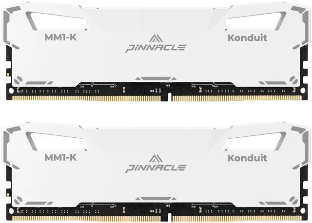 Main image of Timetec Pinnacle Konduit 32GB KIT(2x16GB) DDR4 3200MHz PC4-25600 CL16-18-18-38 XMP2.0 Overclocking 1.35V Dual Rank Compatible for AMD and Intel Desktop Gaming PC Memory Module - White