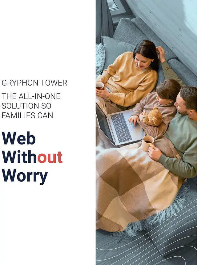 Alt view image 3 of 5 - Gryphon Tower Super-Fast Mesh WiFi Router 2-Pack  Advanced Firewall Security, Parental Controls, and Content Filters  Tri-Band 3 Gbps, 6000 sq. ft. Full Home Coverage per Mesh Router