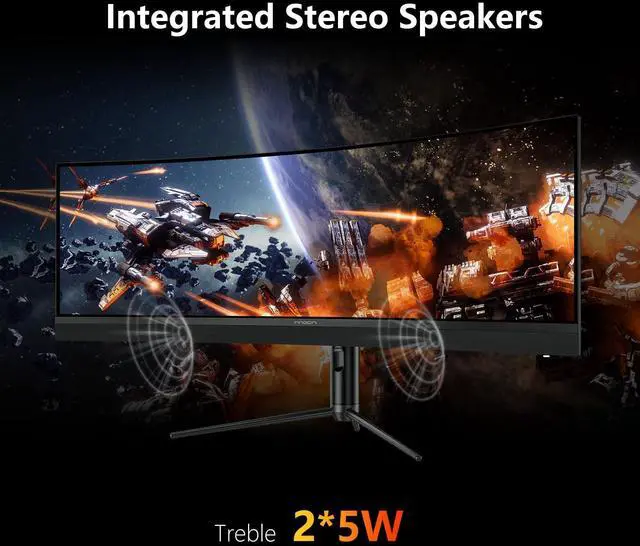 Alt view image 5 of 5 - INNOCN 45C1R 45 Inch 5120 x 1440p Ultrawide Curved Gaming Monitor, R1500, HDR400, USB Type-C 90W Power Delivery, PIP/PBP, Built-in Speaker, Height Adjustable, Black