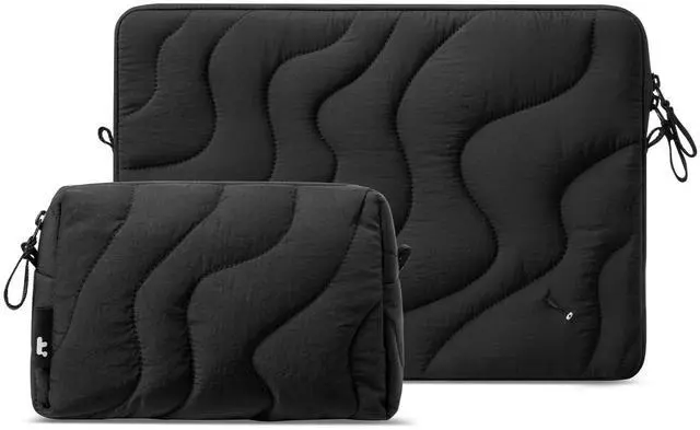 Main image of tomtoc 360 Protective Puffy Laptop Sleeve Set for 16-inch MacBook Pro M4/M3/M2/M1 Pro/Max A3403 A3186 A2991 A2780 A2485 A2141 2024-2019, Quilted Soft Puffer Bag with Tech Pouch for Dell XPS 16 Laptop