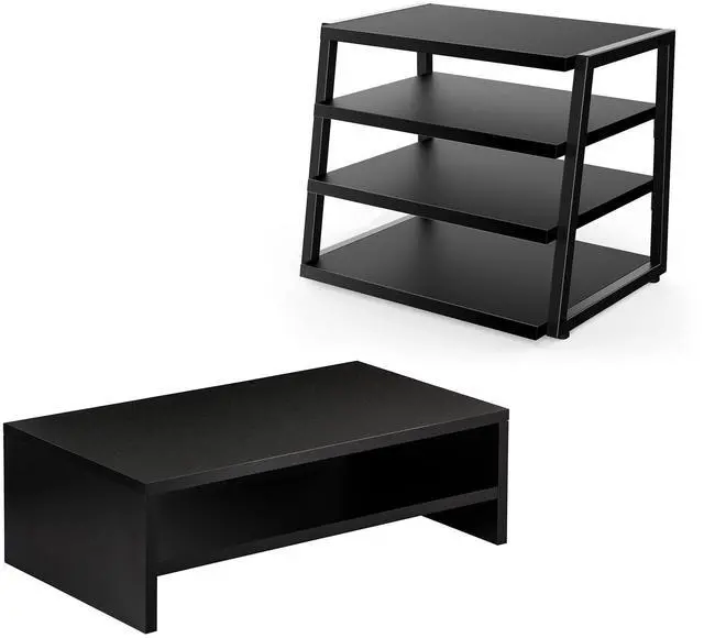 Alt view image 2 of 5 - FITUEYES 2 Tiers Monitor Stand & Desktop Desktop File Organizer, Black