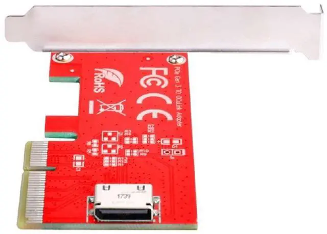 Main image of Cablecc PCI-E 3.0 Express 4.0 x4 to Oculink Internal SFF-8612 SFF-8611 Host Adapter for PCIe SSD with Bracket