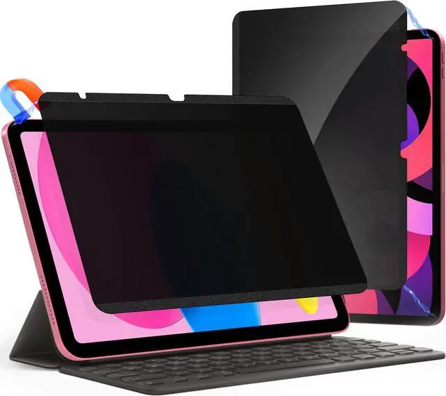 Main image of Upgraded 360° Magnetic Privacy Screen Protector for iPad 10th generation (2022) / 11th generation (2025) (Landscape+Portrait Privacy), Removable 4-Way Anti Spy Screen Film, Anti Glare Blue Light Filte