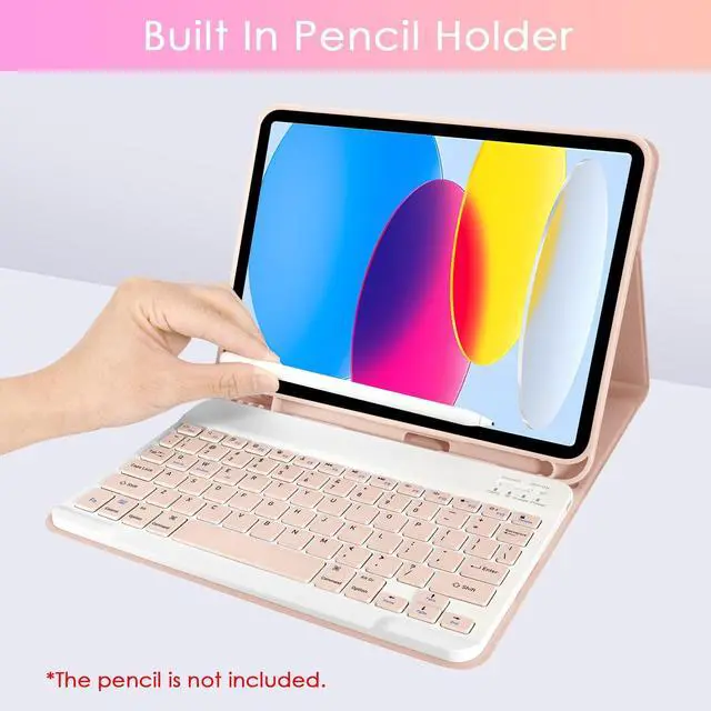 Alt view image 4 of 5 - Nsyee Keyboard Case for iPad 10th Generation 10.9 inch 2022 and iPad 11th Generation A16 11 inch 2025, Detachable Bluetooth Keyboard Case with Wireless Keyboard and Mouse for ipad 10th/11th Gen