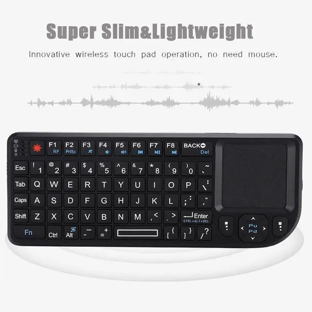 Alt view image 3 of 5 - Mini Keyboard, 2.4GHz Keyboard with Touchpad, US Layout, Portable Handheld Rechargeable Keyboard