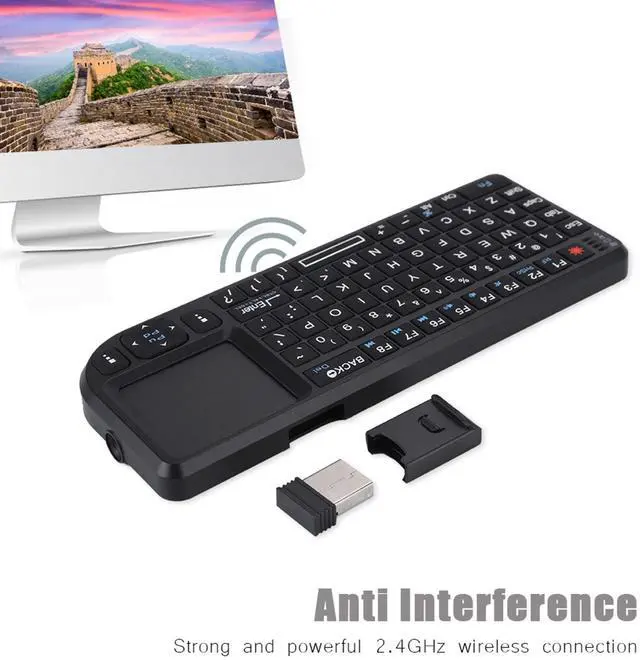 Alt view image 5 of 5 - Mini Keyboard, 2.4GHz Keyboard with Touchpad, US Layout, Portable Handheld Rechargeable Keyboard