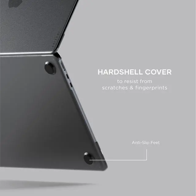 Alt view image 5 of 5 - Satechi Eco Hardshell Case Compatible with MacBook Air 13-inch (M2 2022, M3 2024, M4 2025), Slim & Lightweight, Hub-Friendly Design, Dark