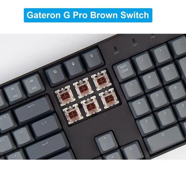 Alt view image 4 of 5 - Keychron K10 Wireless Mechanical Gaming Keyboard, 104 Keys Full Size Gateron G Pro Brown Switch, White LED Backlight Rechargeable USB-C Wired Bluetooth Professional Office Keyboard for Mac/Windows