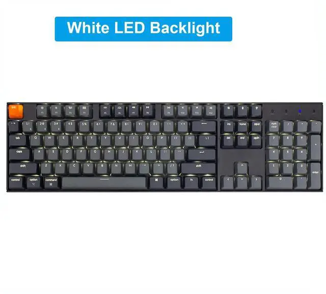 Alt view image 5 of 5 - Keychron K10 Wireless Mechanical Gaming Keyboard, 104 Keys Full Size Gateron G Pro Brown Switch, White LED Backlight Rechargeable USB-C Wired Bluetooth Professional Office Keyboard for Mac/Windows