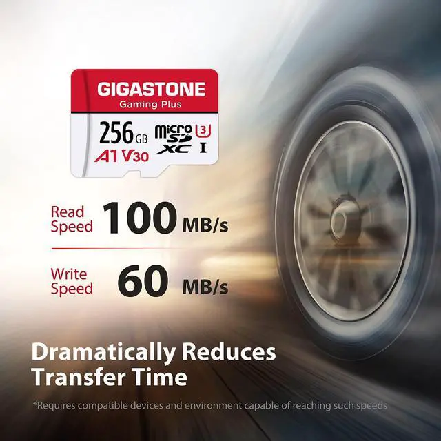 Alt view image 2 of 5 - GIGASTONE 256GB 2-Pack Micro SD Card, Gaming Plus, Nintendo-Switch 1 Compatible, R/W 100/60MB/s, 4K Video Recording, Micro SDXC UHS-I A1 U3 Class 10, with Adapter