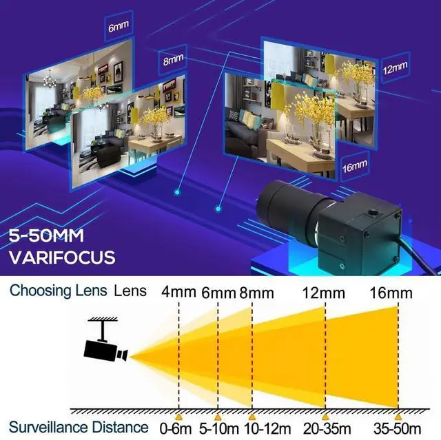 Alt view image 3 of 5 - ALPCAM USB Camera 1080P 5-50mm Zoom Lens Camera,High Speed Camera USB 100fps Webcam for 3D Printer Camera Video Conference Camera Robot,2MP Plug and Play Webcam for Android Windows Mac