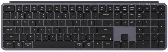 Alt view image 2 of 5 - Keychron B6 Pro Full-Size Ultra-Slim Wireless ZMK Custom Keyboard, Triple-Mode 2.4 G/Bluetooth 5.2/Wired Programmable, Lightweight Quiet Key with Numeric Keypad for Mac/Windows, Space Gray