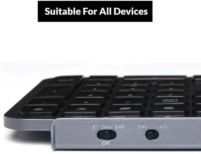Alt view image 5 of 5 - Keychron B6 Pro Full-Size Ultra-Slim Wireless ZMK Custom Keyboard, Triple-Mode 2.4 G/Bluetooth 5.2/Wired Programmable, Lightweight Quiet Key with Numeric Keypad for Mac/Windows, Space Gray