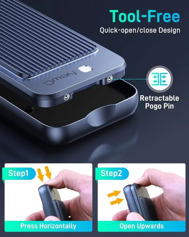 Alt view image 5 of 5 - Enhanced USB4 M.2 NVMe PCIe SSD Enclosure - 40Gbps Ultra-Fast Transfer, Tool-Free Setup, Dual-Sided Cooling, Thunderbolt 4/3 & USB4/3.2 Compatible, Fits M1/M2 M3/M4, Supports 2230/2242/2260/2280 SSD