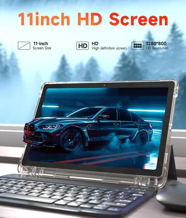 Alt view image 4 of 5 - PEICHENG Tablet 11" Android 14.0 with Grey Case, RAM 16GB (4GB+12GB Expansion)+128GB ROM, 5G Wi-Fi, 8000 mAh, 5MP front/13MP Back Camera, Octa Core T606 1.6GHZ (P12 kit(case+Mouse+Keyboard+Stylus))