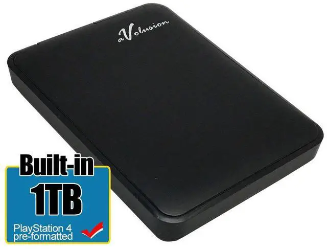 Alt view image 2 of 5 - Avolusion 1TB USB 3.0 Portable External Gaming Hard Drive (for PS4, Pre-Formatted) HD250U3-Z1