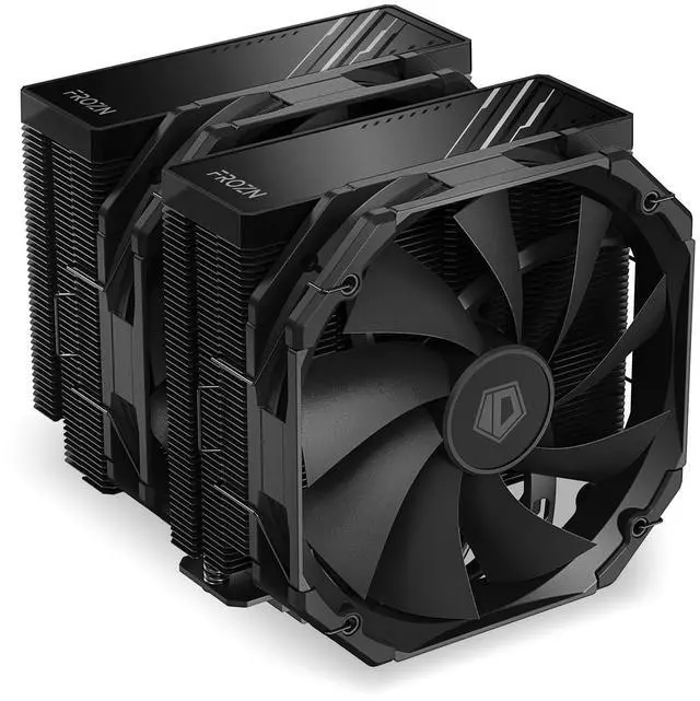 Main image of ID-COOLING FROZN A720 Black - 6.4" Height Black Dual-Tower Air CPU Cooler, 7×6mm Heatpipes, Dual 140x140x25mm FDB Fans, TDP 300W, Intel LGA1700/1851/1200/115X/20XX; AMD AM4/AM5 (163mm in Height)