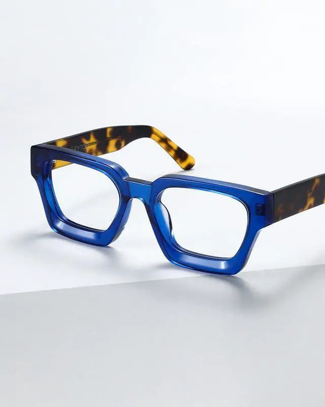 Alt view image 5 of 5 - Blue Light Glasses - 98%+UV400 Filter,Acetate Preppy Rectangle Frame for Work/Gaming