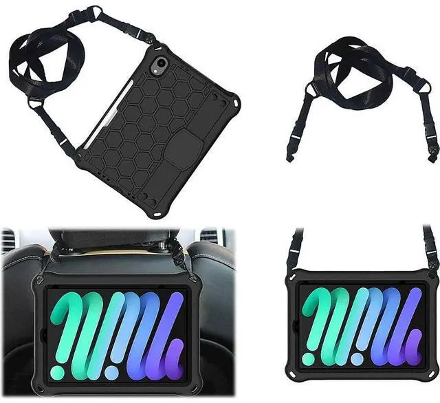 Alt view image 5 of 5 - Sahara - DualShock Series Case for iPad Mini (A17 Pro) and iPad Mini (6th Generation 2021), Black, (TB00053)