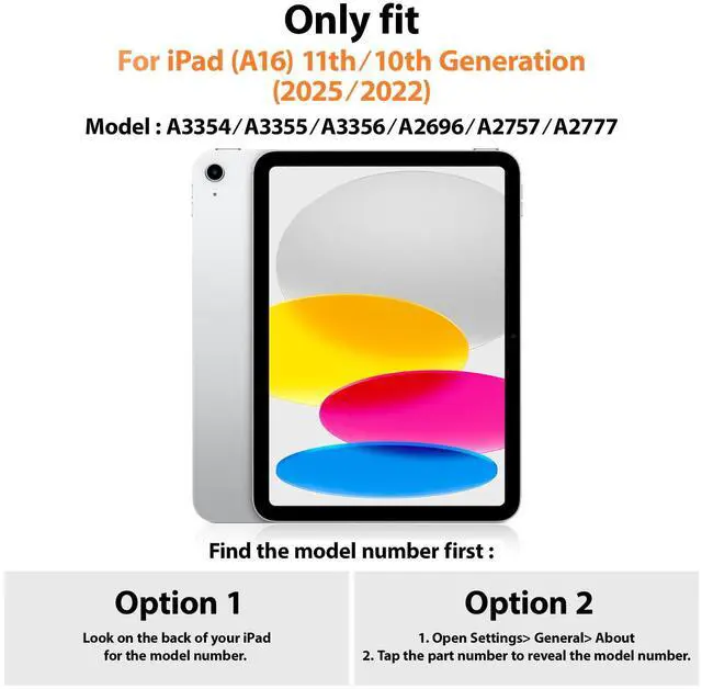 Alt view image 2 of 5 - SEYMAC for iPad (A16) 11th/10th Generation 2025/2022 (11/10.9), Heavy Duty Full-Body Shockproof Protective Case with Screen Protector, Rotating Stand, Hand/Shoulder Strap, Multicolor/Pink