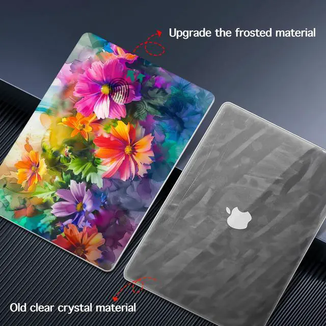 Alt view image 5 of 5 - Lepeoac for MacBook Air 15 inch Case 2023 2024 2025 Release A3241 M4 A3114 M3 A2941 M2 with Liquid Retina Display & Touch ID, Hard Shell with Screen Protector & Webcam Cover, Multicolored Flowers