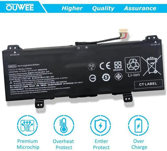 Alt view image 5 of 5 - OUWEE GM02XL 917725-855 Laptop Battery Compatible with HP Chromebook 14 G5 G6 Chromebook X360 11 G1 G6 EE Chromebook 11 G6 G7 EE Series Notebook HSTNN-DB7X 917679-271 HSTNN-UB7M 7.7V 47.3Wh 6150mAh