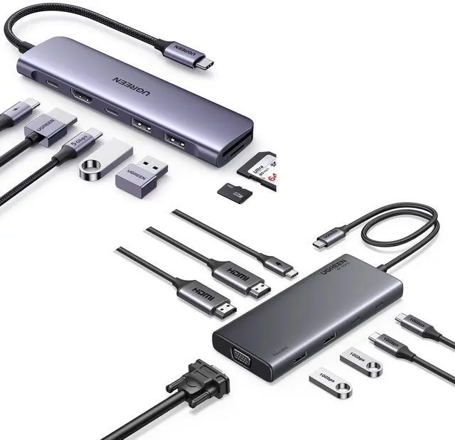 Main image of UGREEN Revodok 1071 USB C Hub Bundle with UGREEN Revodok 8 in 1 USB C Hub Triple Display Docking Station
