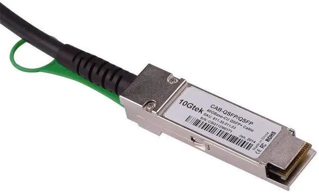 Alt view image 3 of 5 - 10Gtek 40G QSFP+ DAC Cable - 40GBASE-CR4 Passive Direct Attach Copper Twinax QSFP Cable for Ubiquiti, Dell Force10 CBL-QSFP-40GE-PASS-5M, Supermicro, Mikrotik, Open Switch Devices, 5-Meter(6.5ft)