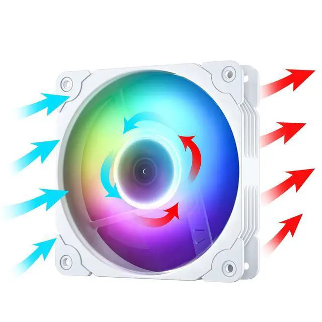 Alt view image 5 of 5 - Vetroo 3-Pack Computer Case Fan 120mm Address RGB & PWM Cooling Fans High Performance with Controller Hub - White