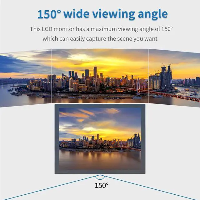 Alt view image 3 of 5 - Qcvoruno 8 inch Security Monitor & Displays, Built-in Dual Speakers Portable LCD Monitor, HD/VGA/BNC/AV/USB Input, 1024 * 768 Resolution, Suitable for Game CCTV PC DVD DSLR