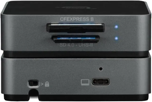 Alt view image 2 of 5 - OWC Atlas Dual CFexpress Type B & SDXC UHS-II Card Reader - Bus Powered by USB-C - Compatible with Mac/Windows/iPad/Chrome OS