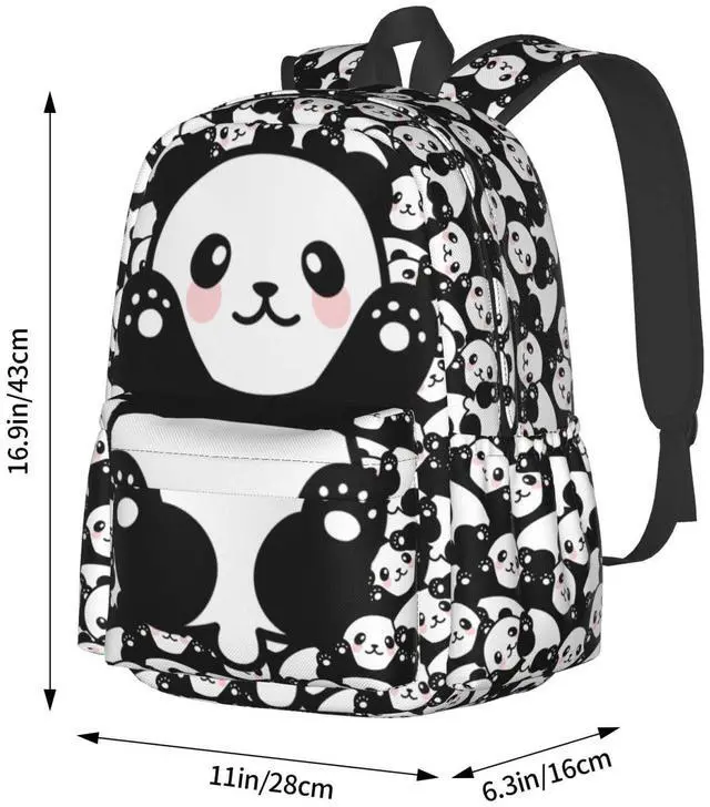 Alt view image 2 of 5 - famliihw Panda Backpack Bookbag Laptop Backpacks Multipurpose Daypack for Boys Girls School Men Women Travel Hiking