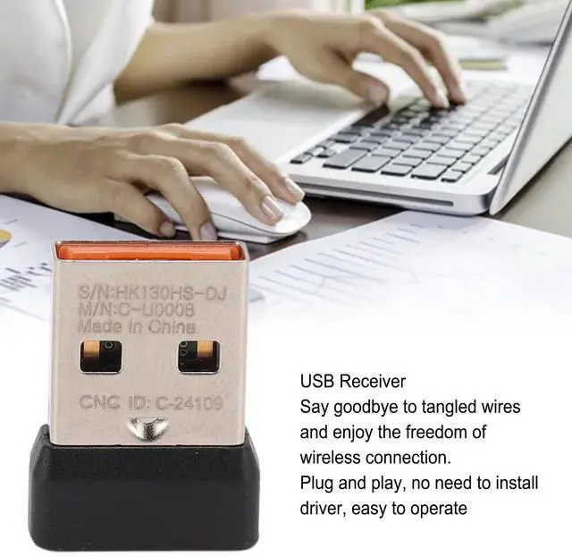 Alt view image 3 of 5 - 2.4G USB Receiver for M590 M720 M570 MX Series Mouse, for K230 K270 K375S K400PLUS K780 K580 MK Series Keyboard, Replacement Receiver with Mouse Mat