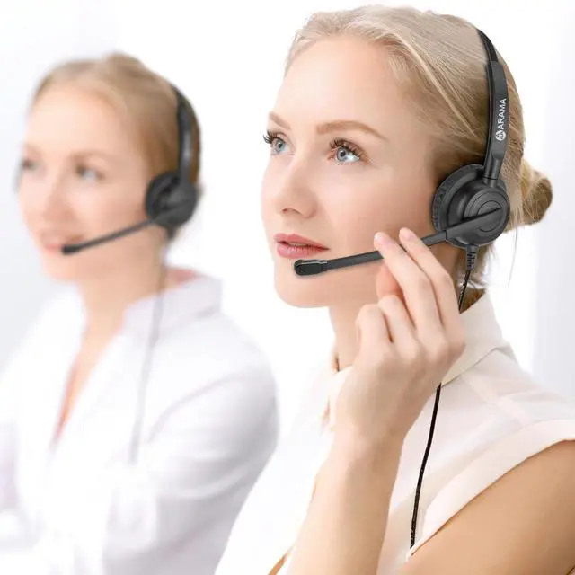 Alt view image 2 of 5 - Arama USB Computer Headset with Noise Canceling Mic for Laptop & Home Office Meetings
