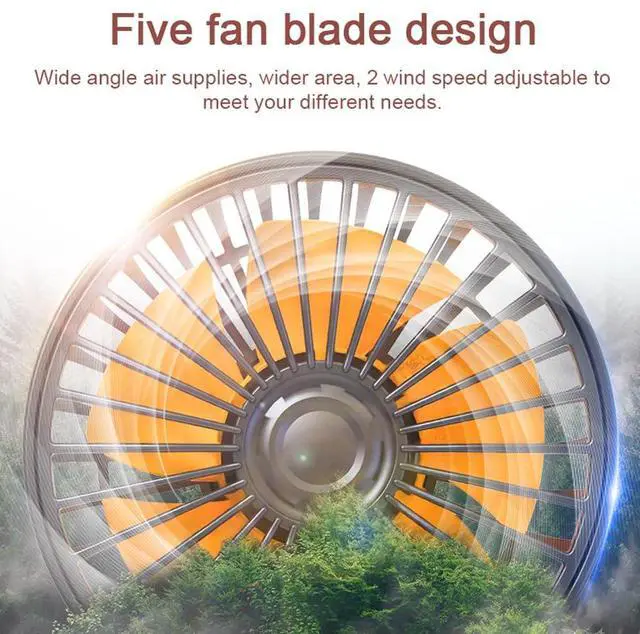 Alt view image 3 of 5 - ERYUE Electric fan, 3 Heads Car Fan Portable Air Cooling Fan Silent Electric Fan 360° Rotation with 2 Wind Speed Phone Number Display for Car Truck SUV RV Marine Boat