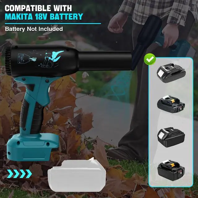 Alt view image 2 of 5 - Jet Dry Mini Blower Fit for Makita 18V Battery- Super Jet Fan Blower 400g Wind Speed - 500W Compressed Air Duster Can - Rechargeable Air Compressed- Dry Duster with 3 Adjustable Speeds