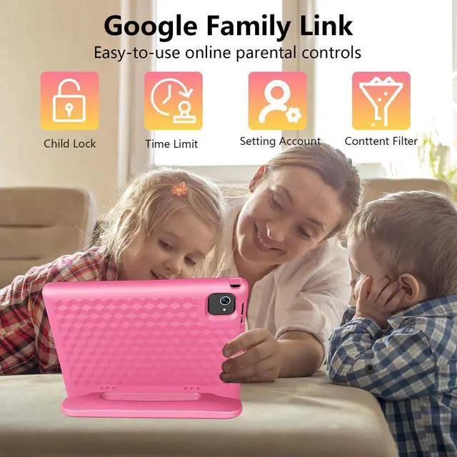 Alt view image 5 of 5 - VCFNXLS 10.1-Inch Kids Tablet, 8GB+64GB, Android 14, 8-Core CPU, Educational Apps, Parental Controls, WiFi, 1280x800 HD Display, Cameras, Shockproof, Long Battery Life