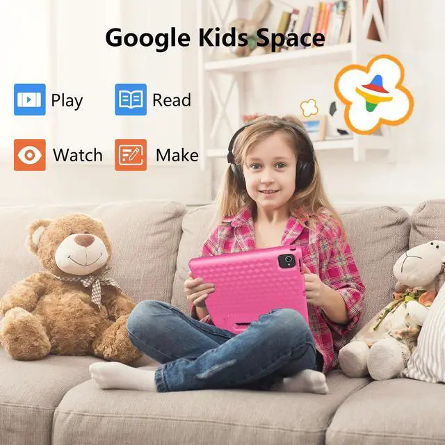 Alt view image 4 of 5 - VCFNXLS 10.1-Inch Kids Tablet, 8GB+64GB, Android 14, 8-Core CPU, Educational Apps, Parental Controls, WiFi, 1280x800 HD Display, Cameras, Shockproof, Long Battery Life
