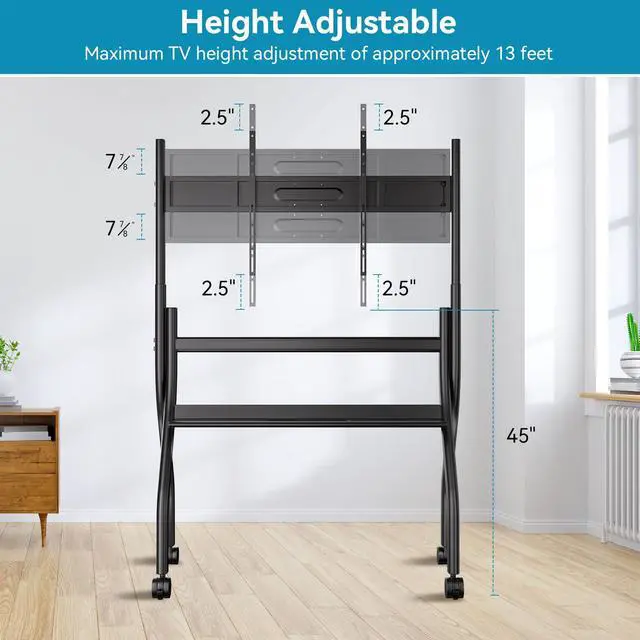 Alt view image 5 of 5 - HKMLC Smart Board Stand with Wheels, Mobile Portable Stand for 55 86 Interactive Whiteboard, Design for Office Classroom Home