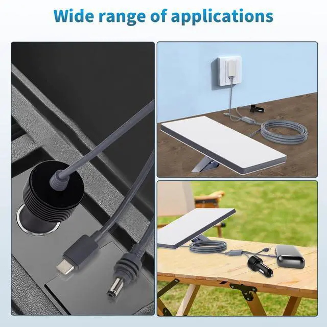 Alt view image 5 of 5 - Starlink Mini 3-in-1 Power Cable, 12V-24V Car Charger/USB C/DC to DC, 10FT Waterproof Cable for Starlink Mini Accessories