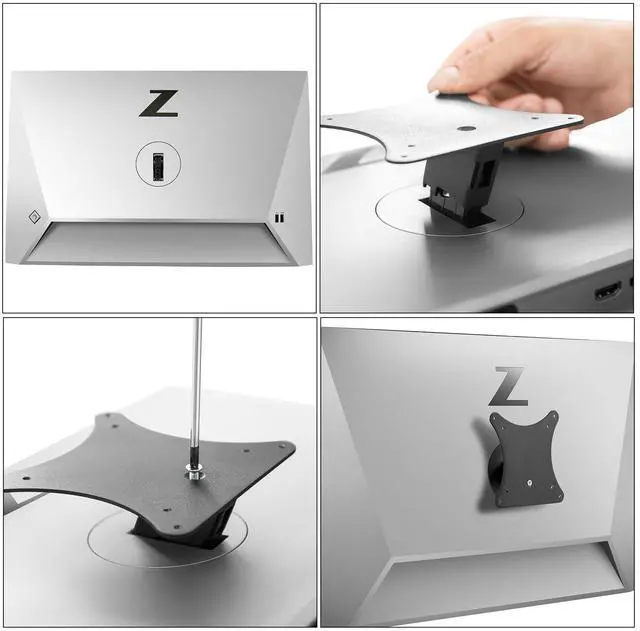 Alt view image 2 of 5 - Wall Mount VESA Adapter Bracket Compatible with HP Z G3 Monitor (Z24f, Z24m, Z24n, Z24q, Z24u, Z25xs, Z27k, Z27q, Z27xs) - 75x75 100x100mm Black