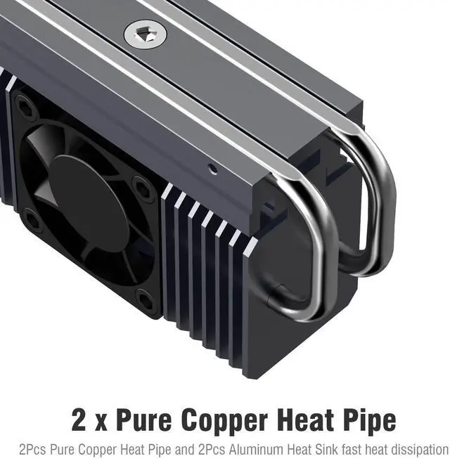 Alt view image 3 of 5 - ACIDALIE M.2 Heatsink,SSD Cooler for Pcie NVMe or SATA M2 2280 SSD Cooling with Fan