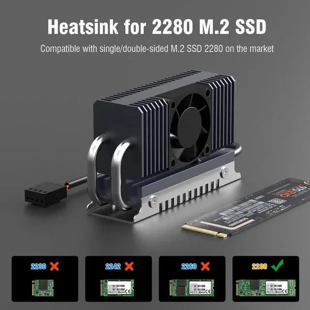 Alt view image 4 of 5 - ACIDALIE M.2 Heatsink,SSD Cooler for Pcie NVMe or SATA M2 2280 SSD Cooling with Fan