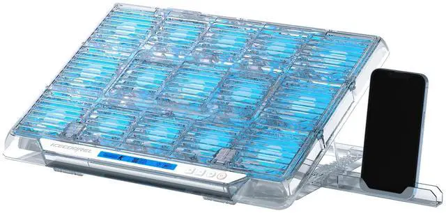 Main image of ICE COOREL Gaming Laptop Cooling Pad with 15 RGB Cooling Fans, Fully Transparent Laptop Fan Cooler Pad for 15-21 Inch, Gaming Laptop Cooler Stand with 8 Height Adjustable, USB Port and Type-C Port