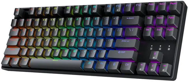 Main image of HK GAMING GK80 TKL v3 | Hotswap Mechanical Gaming Keyboard | Tenkeyless 87 Keys Multi Color RGB LED Backlit for PC/Mac Gamer | US Layout (Black, Mechanical Speed Silver)