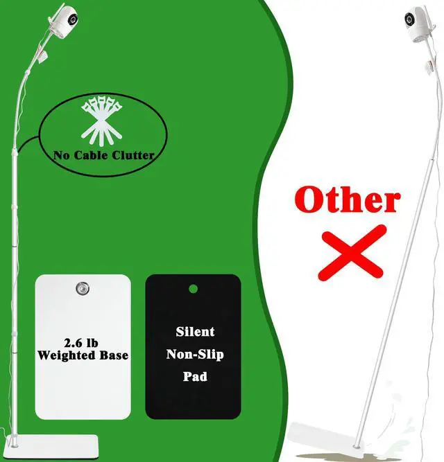 Alt view image 2 of 5 - Upgraded Universal Baby Monitor Floor Stand Holder for VTech New VM901, VM928HD, VM5463, VM819, VM919HD Cameras, Stable Silent Base, Height Adjustable, Easy Assembly, No Tools or Wall Damage